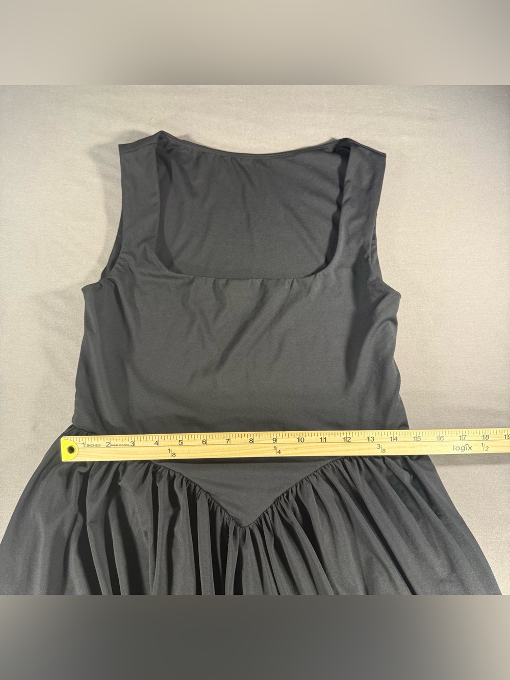 Little Black Square Neck Sleeveless Fit-and-Flare Dress Size M - Picture 6 of 14